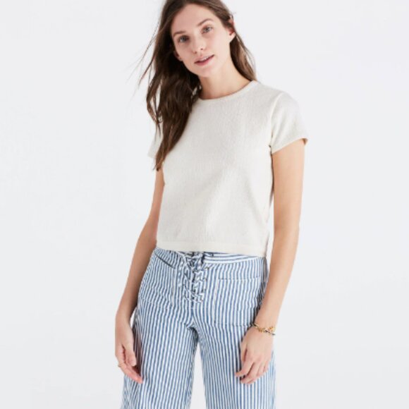 Madewell Cream Colored Textured Verse Tie-Back Top Size Extra Small XS - Picture 2 of 8